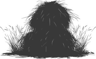 silhouette haystack full black color only vector