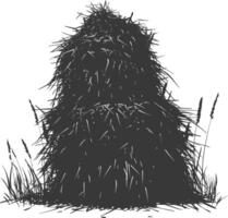 silhouette haystack full black color only vector