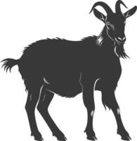 silhouette goat animal black color only full body vector