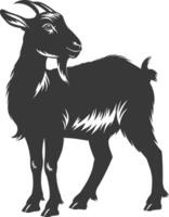 silueta cabra animal negro color solamente lleno cuerpo vector