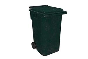 3d rendering public trash can with wheels photo