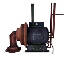 3d representación industrial horno, industrial máquina concepto. foto