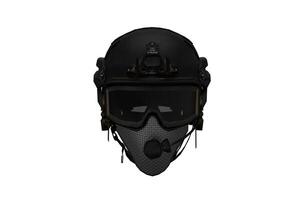 3d rendering black tactical helmet photo