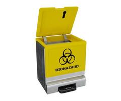 3d rendering biohazard medical waste bin photo