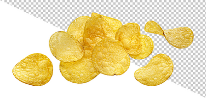 högen av naturlig potatis pommes frites isolerat på vit bakgrund psd