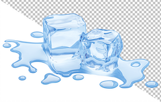 1 gelo cubo isolado em branco fundo psd