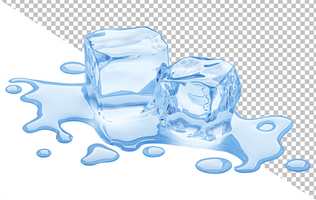 One ice cube isolated on white background psd