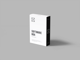 Software box mock up with cangeable color and background - Blank packaging template design - Vertical paper carton with copy space psd