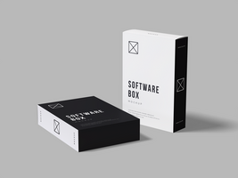 Realistic rectangle box isolated on white background - Software box mockup and packaging design template ready to use psd