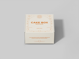 Blank Cake Box Mockup - Small Medium Big size carboard box packaging design - Mockup for branding psd