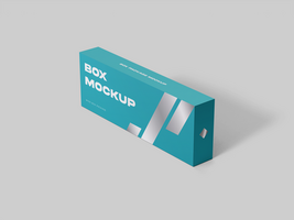 White blank cardboard box with realistic look - Studio Wide Flat box mock up psd