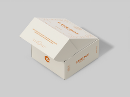 Blank white food box Mockup - Medium size Cardboard packaging box template - Craft paper box mockup editable packaging design psd