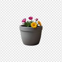 Gardening flower Plant pot on Transparent Background psd