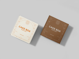 White blank cardboard box with flip top with realistic look - Studio donut box branding mockup psd