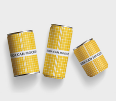 Soda can mockup isolate on background editable psd