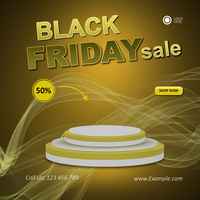 Black friday sale background with product display podium psd