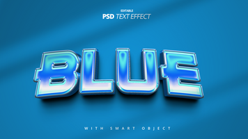 Blue ocean 3d text effect design psd