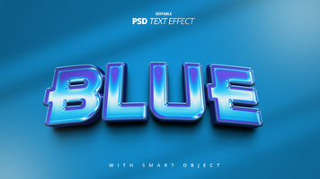 Blue text effect design psd