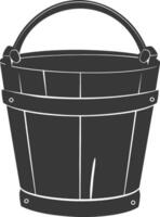 Silhouette wooden bucket black color only vector