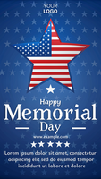 A patriotic poster for Memorial Day featuring a star and the American flag psd