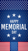 A blue and white background with stars and the words Happy Memorial Day psd
