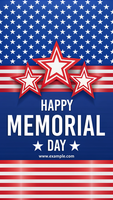 A patriotic poster for Memorial Day featuring three stars psd