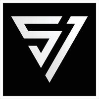 SL text Logo Trigonal. VSL Logo white on black background Icon. SLV logo icon Illustration. Pyramid triangle logo. vector