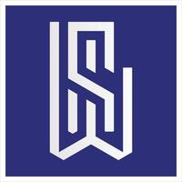 SW WS US MS SML logo design Sw typography Icon, letter sw art. Modern minimalist ws logo design with blue background vector
