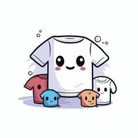Cute t-shirt and other things. illustration in cartoon style. vector