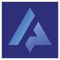 NI logo triangle. NI, NL, VI, VL logo with a Migol Blue background. Pyramid mouse cursor logo icon. vector
