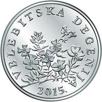 Croatian money 50 lipa silver coin vector