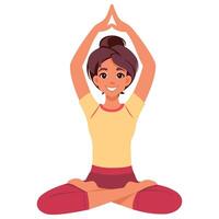 Young woman doing yoga Lotus pose vector