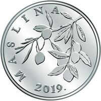 Croatian money 20 lipa silver coin vector