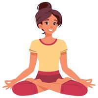 Young woman doing yoga Lotus pose vector