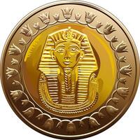 Egyptian coin featuring Pharaoh vector