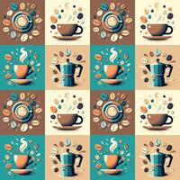 retro Coffee seamless background vector