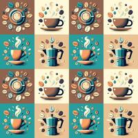 retro Coffee seamless background vector