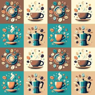 retro Coffee seamless background