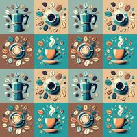 retro Coffee seamless background vector