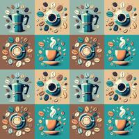 retro Coffee seamless background vector