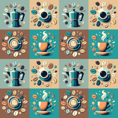retro Coffee seamless background