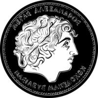 100 Drachmas Greek Coin with Alexander The Great vector