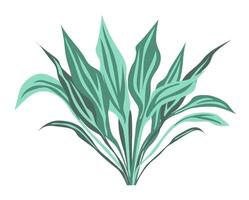 verde hojas arbusto en plano diseño. follaje arbusto, resumen herbario leña menuda. ilustración aislado. vector