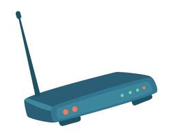 Wi fi router in flat design. Wireless internet equipment with antenna. illustration isolated. vector