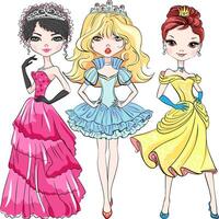 beautiful fashion girl princesses vector