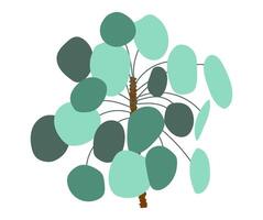 resumen verde eucalipto hojas en plano diseño. verdor capa planta. ilustración aislado. vector