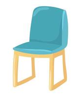 Comfortable chair in flat design. Soft upholstery chair on wooden legs. illustration isolated. vector