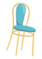 Chair in flat design. Classic furniture for kitchen or dining room. illustration isolated. vector