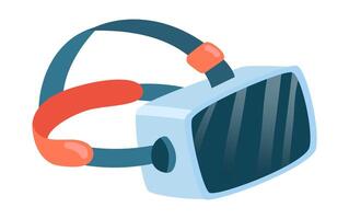 VR headset in flat design. Virtual reality glasses for augmented simulation. illustration isolated. vector