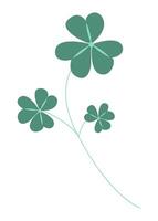 Abstract clover leaves flat in flat design. Green twig of luck plant. illustration isolated. vector